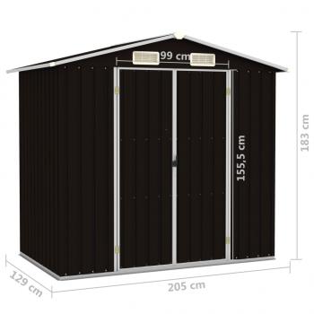 Gerätehaus Braun 205x129x183 cm Verzinkter Stahl  