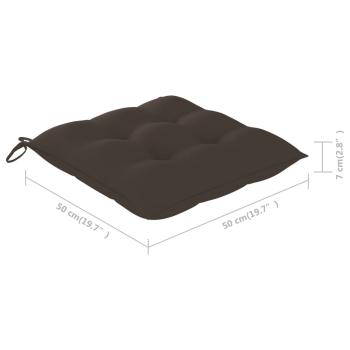 Gartenstühle 8 Stk. mit Taupe Kissen Massivholz Teak
