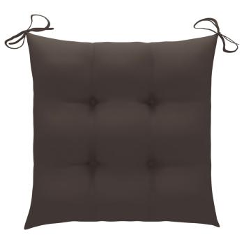 Gartenstühle 8 Stk. mit Taupe Kissen Massivholz Teak