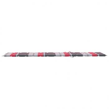 Sonnenliegen 2 Stk. Auflagen Rotes Karomuster Massivholz Teak