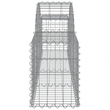 Gabionen mit Hochbogen 5 Stk. 200x30x40/60 cm Verzinktes Eisen
