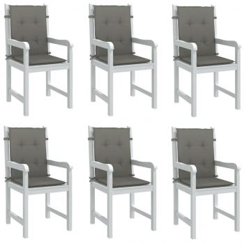 ARDEBO.de - Niedriglehner-Auflagen 6 Stk. Dunkelgrau 100x50x4 cm Stoff
