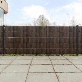 ARDEBO.de - Balkon-Sichtschutze 10 Stk. Braun Schwarz 255x19 cm Poly Rattan