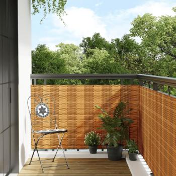 ARDEBO.de - Balkon-Sichtschutz Hellbraun 300x100 cm Poly Rattan