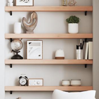 ARDEBO.de - Wandregal 100x10x6 cm Massivholz Eiche Unbehandelt