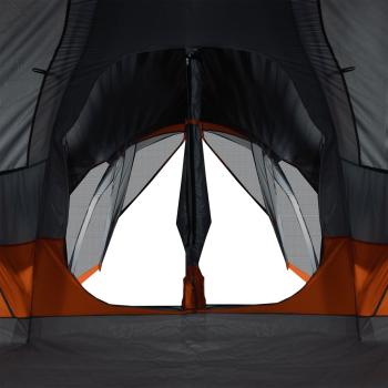 Tipi-Familienzelt 8 Personen Grau und Orange Wasserdicht