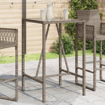 ARDEBO.de - Garten-Bartisch Grau 70x70x110 cm Poly Rattan