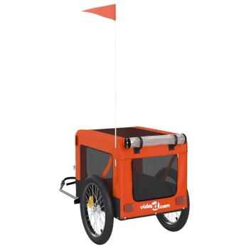 Fahrradanhänger Hunde Orange und Schwarz Oxford-Gewebe & Eisen