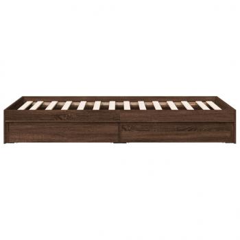 Bettgestell mit Schubladen Braun Eichen-Optik 90x200 cm