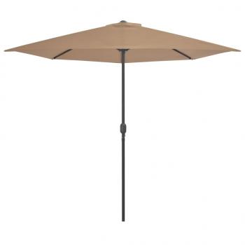 Balkon-Sonnenschirm mit Alu-Mast Taupe 300x155 cm Halbrund