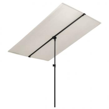 Sonnenschirm mit Aluminium-Mast 2x1,5 m Sandweiß 
