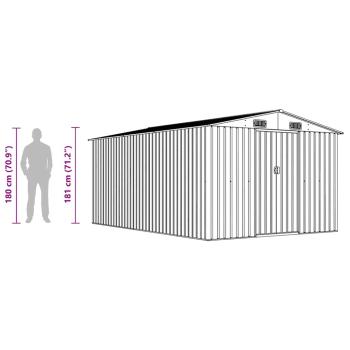 Gerätehaus 257x392x181 cm Metall Grau