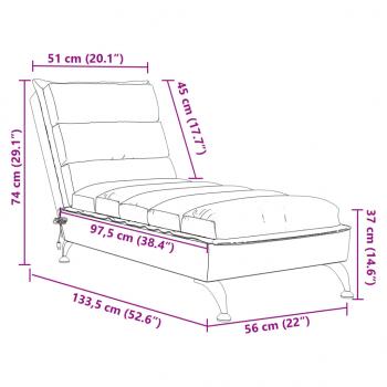 Massage-Chaiselongue mit Kissen Braun Stoff