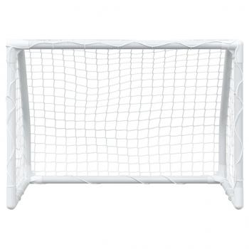 Fußballtore für Kinder 2 Stk. mit Ball Weiß 64x35x48 cm Metall