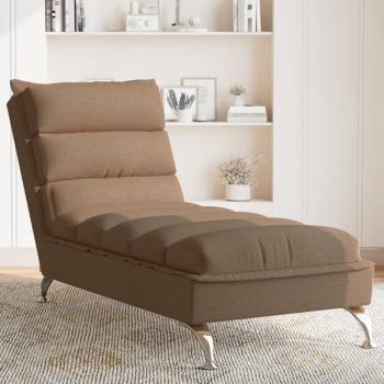 ARDEBO.de - Chaiselongue mit Kissen Braun Stoff