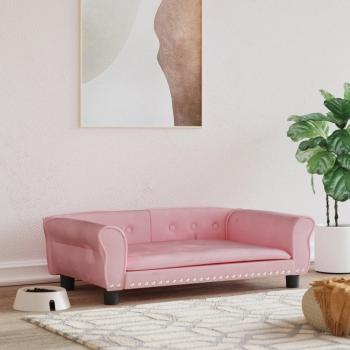 ARDEBO.de - Hundebett Rosa 95x55x30 cm Samt