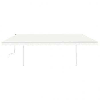 Markise Manuell Einziehbar mit LED 5x3 m Creme