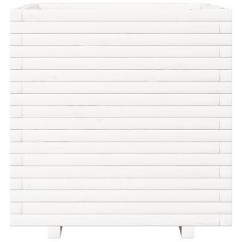 Pflanzkübel Weiß 70x70x72 cm Massivholz Kiefer