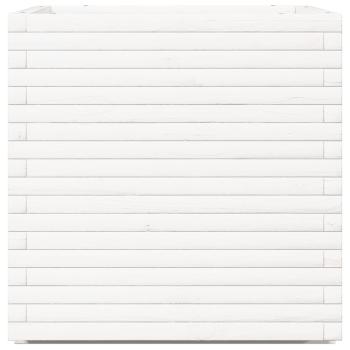 Pflanzkübel Weiß 70x70x72 cm Massivholz Kiefer