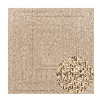Teppich ZIZUR 120x120 cm Jute-Optik Indoor und Outdoor