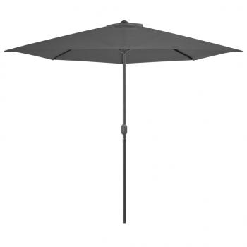 Balkon-Sonnenschirm mit Alu-Mast Anthrazit 300x155 cm Halbrund