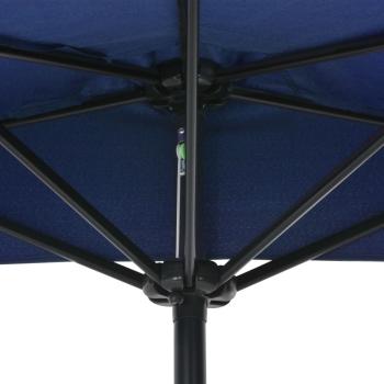 Balkon-Sonnenschirm Alu-Mast Blau 270x144x222cm Halbrund
