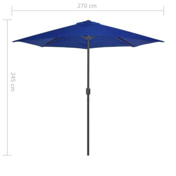 Balkon-Sonnenschirm Alu-Mast Blau 270x144x222cm Halbrund