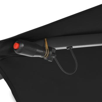 Ampelschirm mit LED-Leuchten Schwarz 350 cm