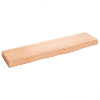 Wandregal Hellbraun 40x10x2 cm Massivholz Eiche Behandelt