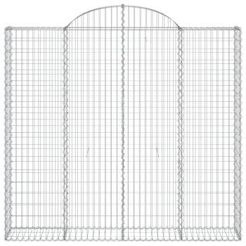 Gabionen mit Hochbogen 4 Stk. 200x30x180/200cm Verzinktes Eisen