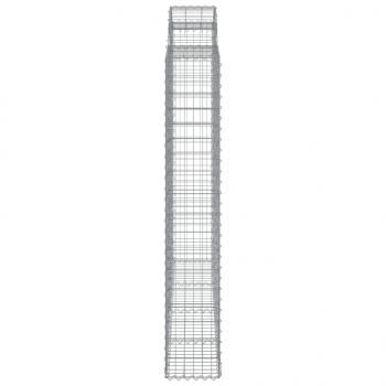 Gabionen mit Hochbogen 4 Stk. 200x30x180/200cm Verzinktes Eisen
