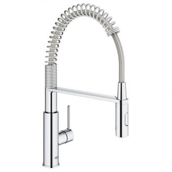 ARDEBO.de GROHE Einhebel Spültischbatterie, QuickFix, Hochdruck, Flexible Brause, chrom (30361000 )