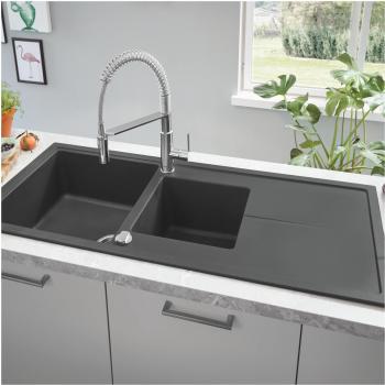 GROHE Einhebel Spültischbatterie, QuickFix, Hochdruck, Flexible Brause, chrom (30361000 )