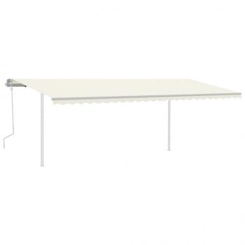Markise Manuell Einziehbar mit LED 6x3 m Creme
