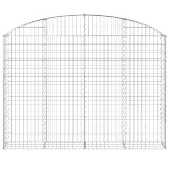 Gabione mit Hochbogen 200x30x140/160 cm Verzinktes Eisen