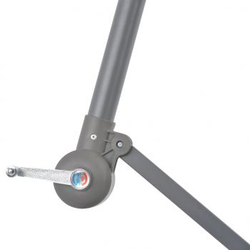 Ampelschirm mit LED-Leuchten und Metall-Mast 350 cm Antrazit