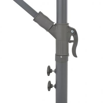 Ampelschirm mit LED-Leuchten und Metall-Mast 350 cm Antrazit