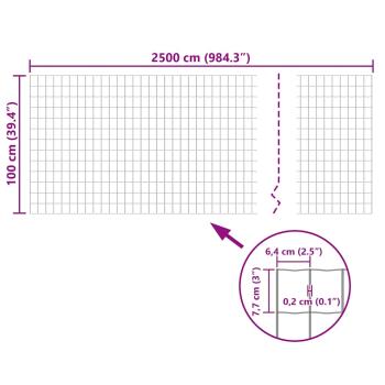 Eurozaun Stahl 25 x 1 m Grau