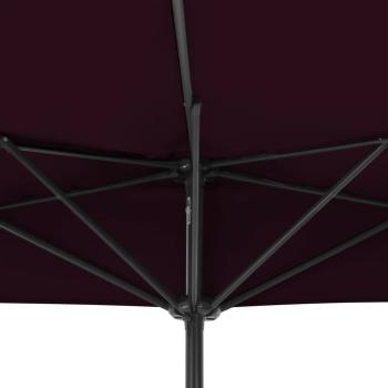 ARDEBO.de - Balkon-Sonnenschirm Alu-Mast Bordeauxrot 300x155x223cm Halbrund