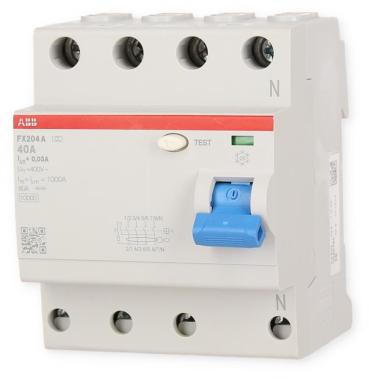 ABB FX204A-40A/0,03, FI-Schutzschalter, 4-polig 10kA, Serie FX204A, Push-In, 4TE, Typ A (2CSF204165R1400)