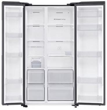Samsung RS62DG5003B1EF Stand Side-by-Side Kombination, 91,2 cm breit, 628 L, NoFrost+, Eis-/Wasserbereiter, Wassertank, WiFi, Premium Black Steel