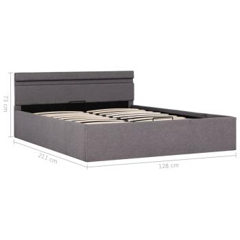 Bett mit Bettkasten Hydraulisch mit LED Taupe Stoff 120x200 cm