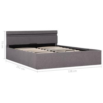Bett mit Bettkasten Hydraulisch mit LED Taupe Stoff 120x200 cm