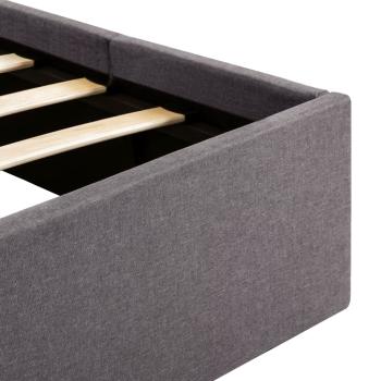 Bett mit Bettkasten Hydraulisch mit LED Taupe Stoff 120x200 cm