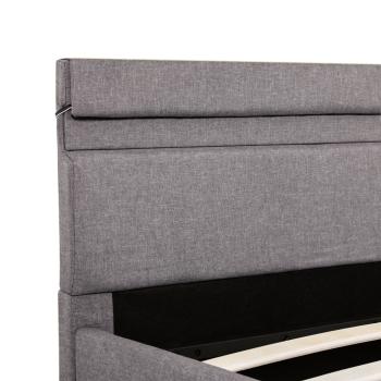 Bett mit Bettkasten Hydraulisch mit LED Taupe Stoff 120x200 cm