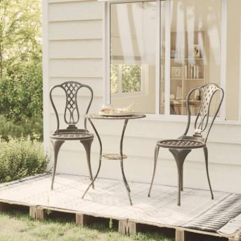 ARDEBO.de - 3-tlg. Bistro-Set Aluminiumguss Bronzen