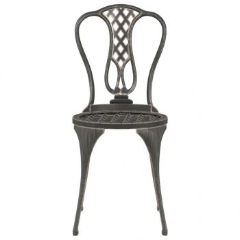 3-tlg. Bistro-Set Aluminiumguss Bronzen