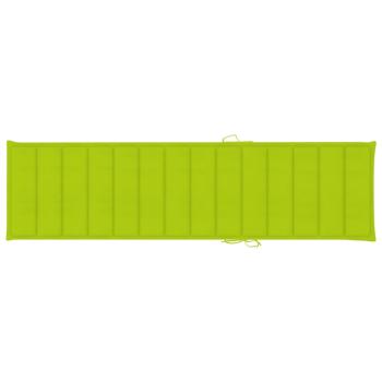 Sonnenliegen 2 Stk. mit Auflagen Hellgrün Massivholz Teak