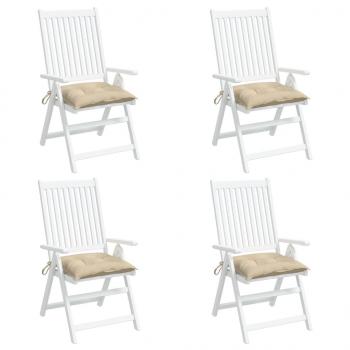 Stuhlkissen 4 Stk. Beige 40x40x7 cm Oxford-Gewebe