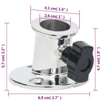 Relingfüße 2 Stk. Rund für 26 mm Rohr Edelstahl